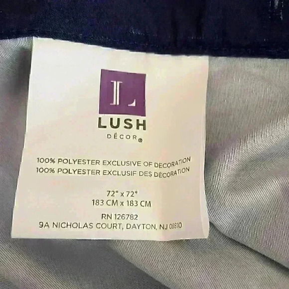 Miuco Semi Sheer Curtain 84" Long Navy Blue Shower Curtain Lush Decor - Picture 3 of 5